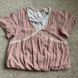 Lace and polkadot crop top